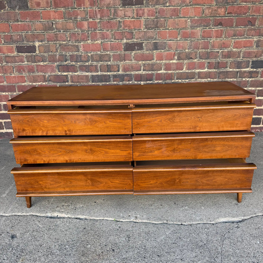 Lane Rhythm Walnut Lowboy Dresser Mid Century Modern