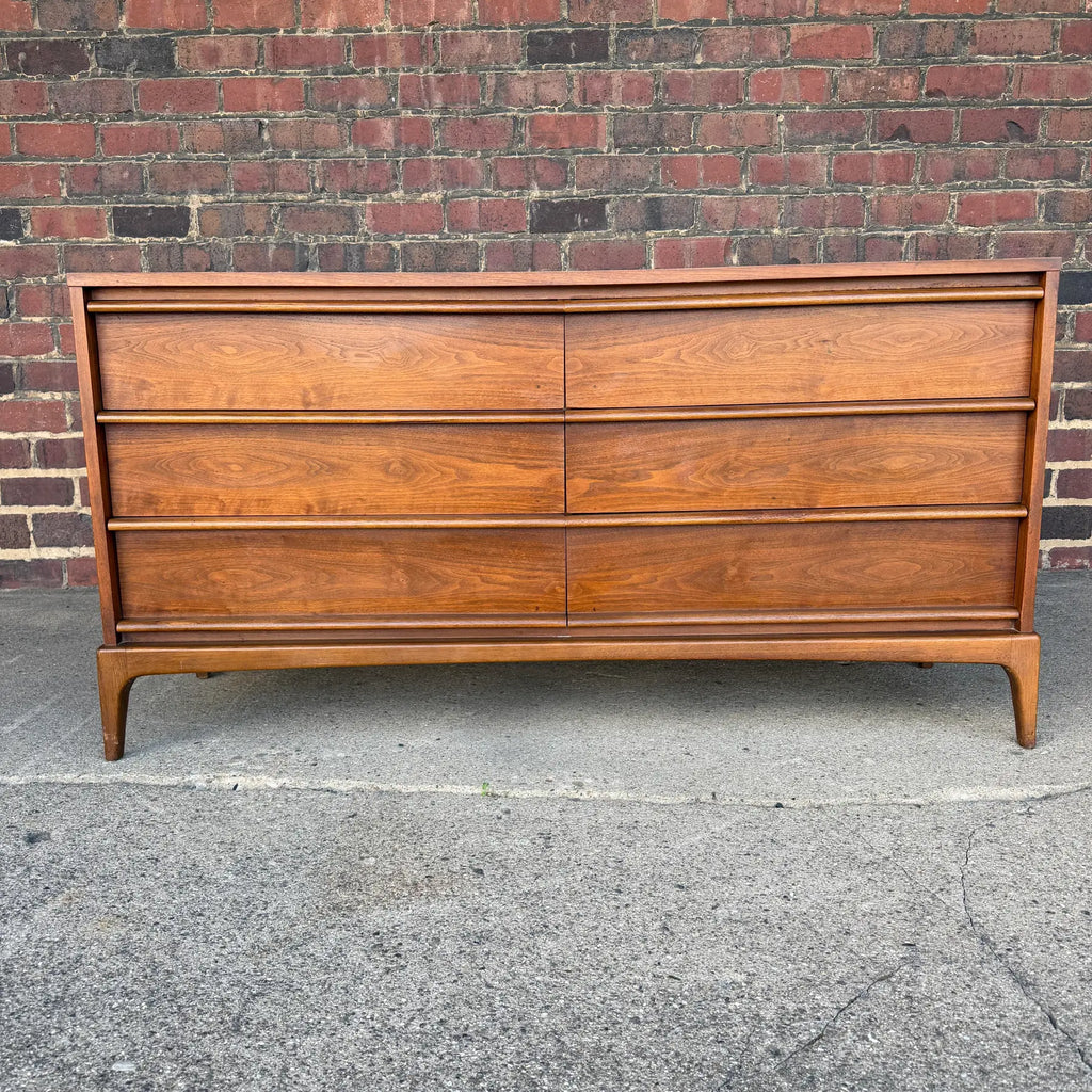 Lane Rhythm Walnut Lowboy Dresser Mid Century Modern
