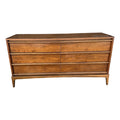Lane Rhythm Walnut Lowboy Dresser Mid Century Modern