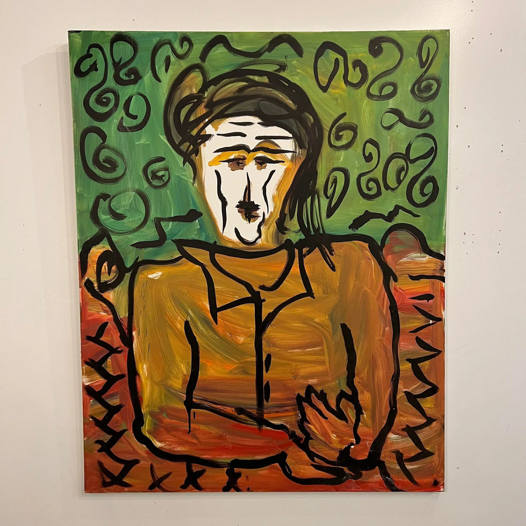 Large Abstract Portrait Acrylic Painting