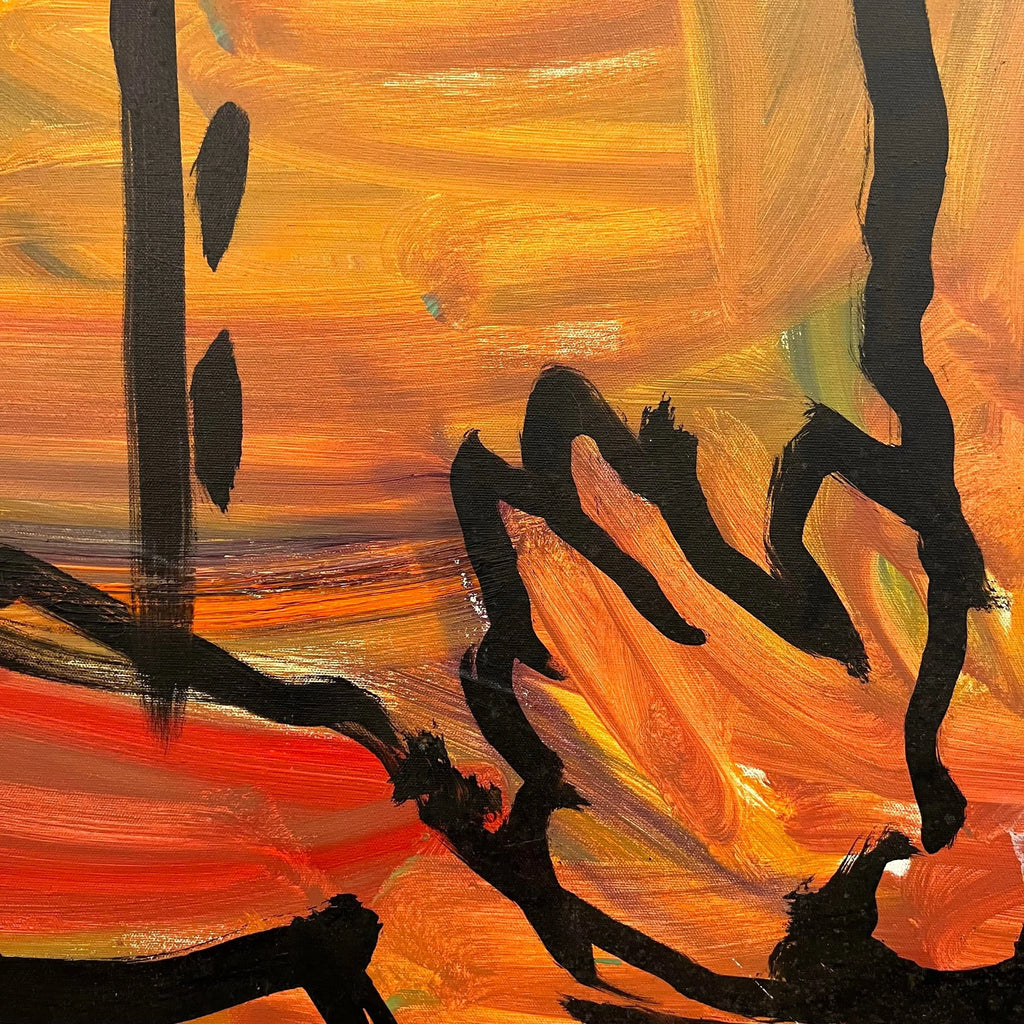 Large Abstract Portrait Acrylic Painting