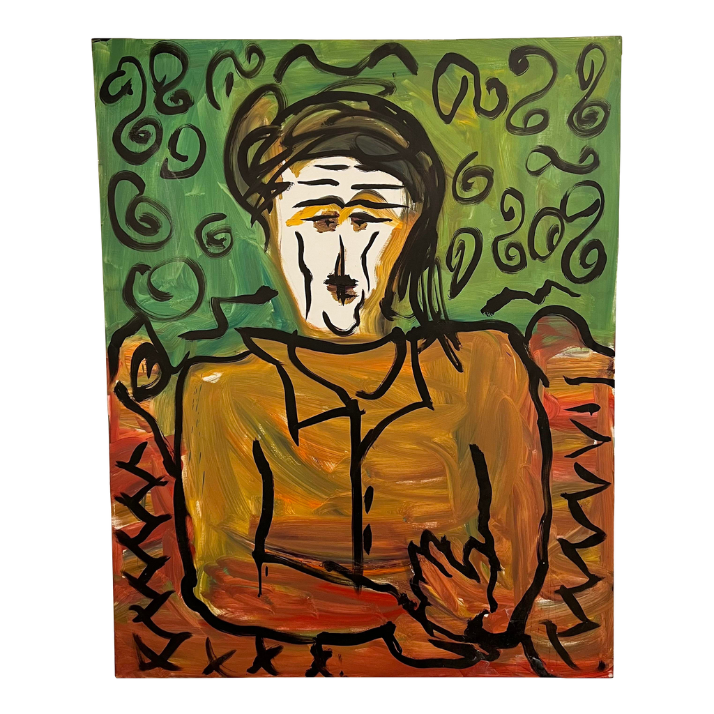 Large Abstract Portrait Acrylic Painting