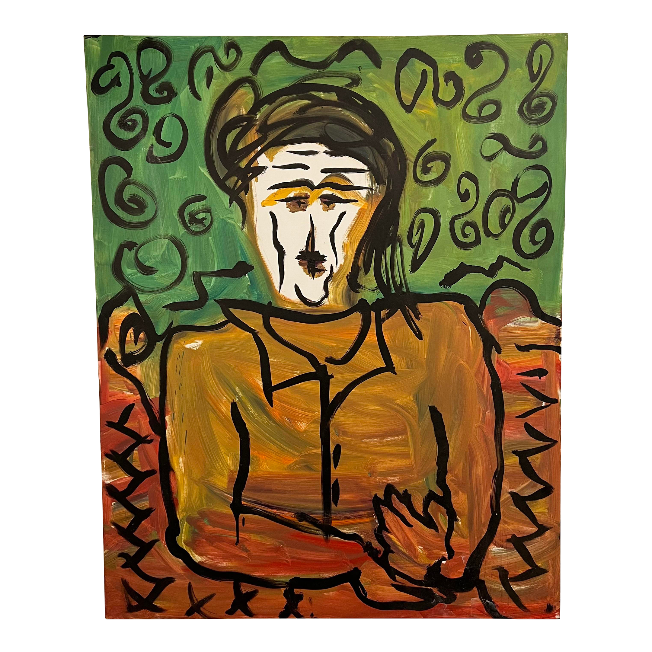 Large Abstract Portrait Acrylic Painting