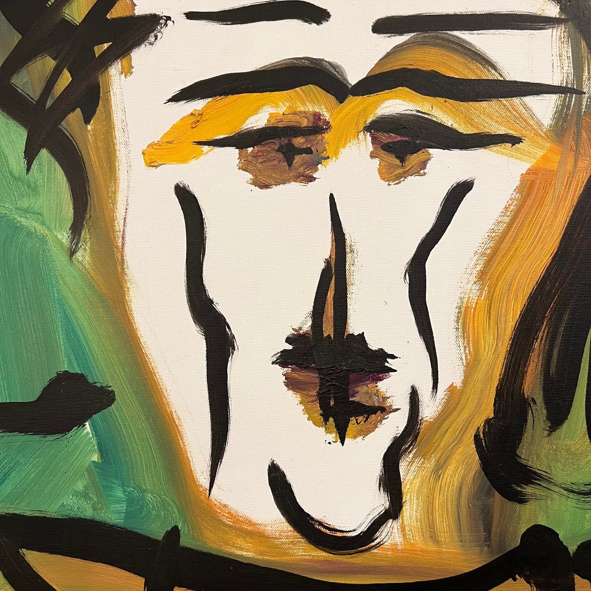 Large Abstract Portrait Acrylic Painting