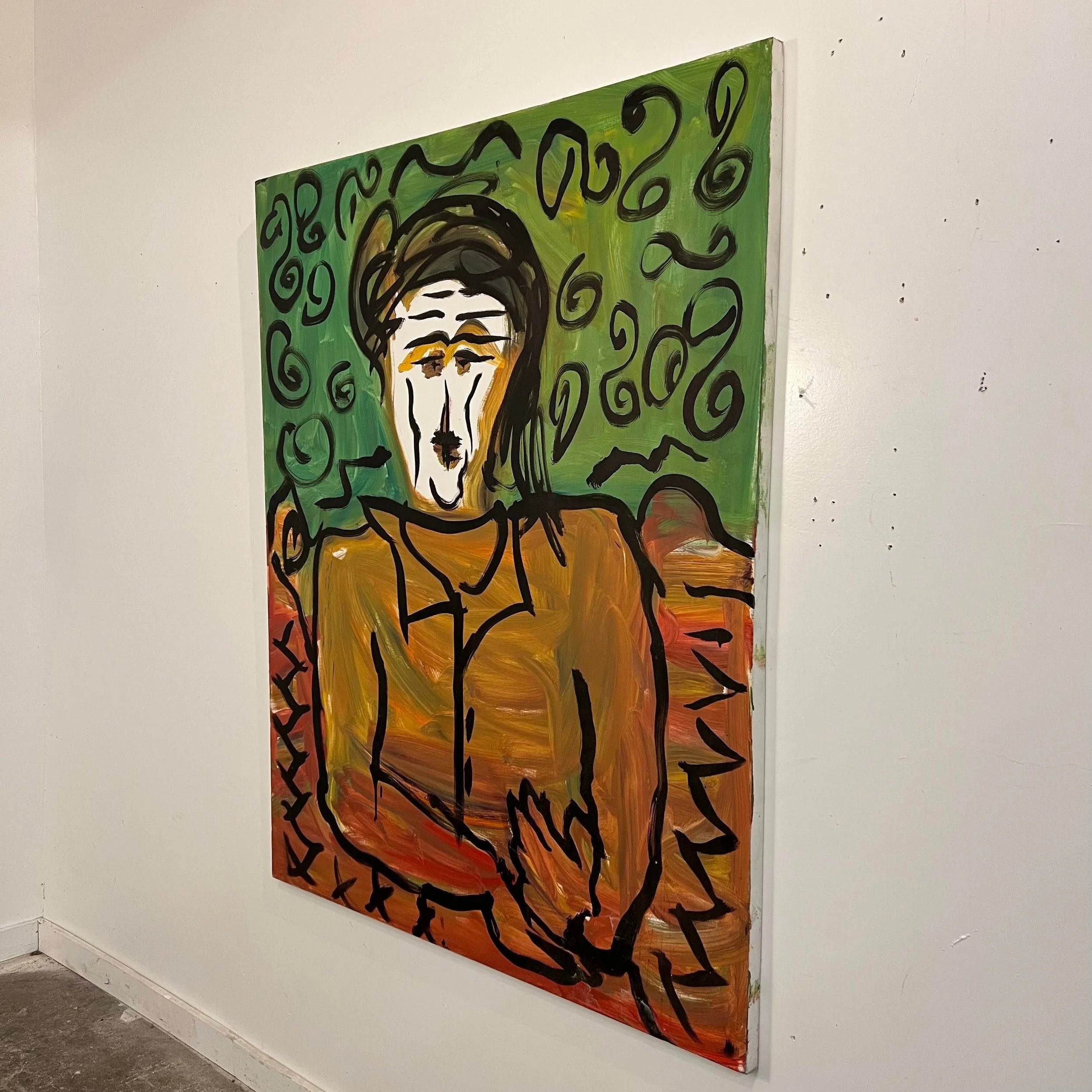 Large Abstract Portrait Acrylic Painting