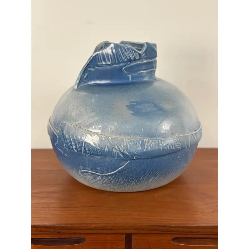 Large Ceramic Abstract Blue Vase