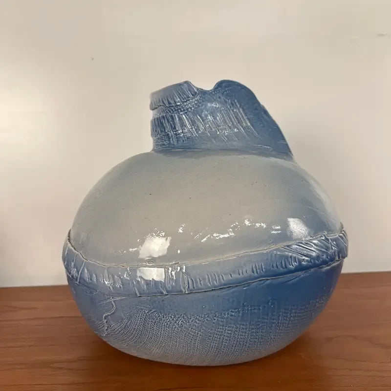 Large Ceramic Abstract Blue Vase