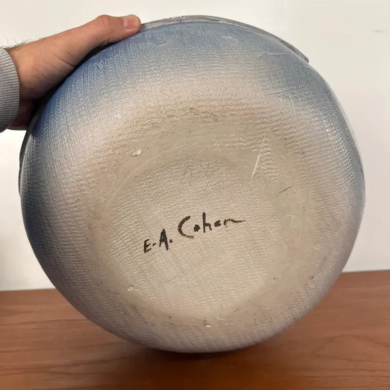 Large Ceramic Abstract Blue Vase