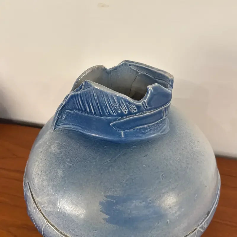 Large Ceramic Abstract Blue Vase