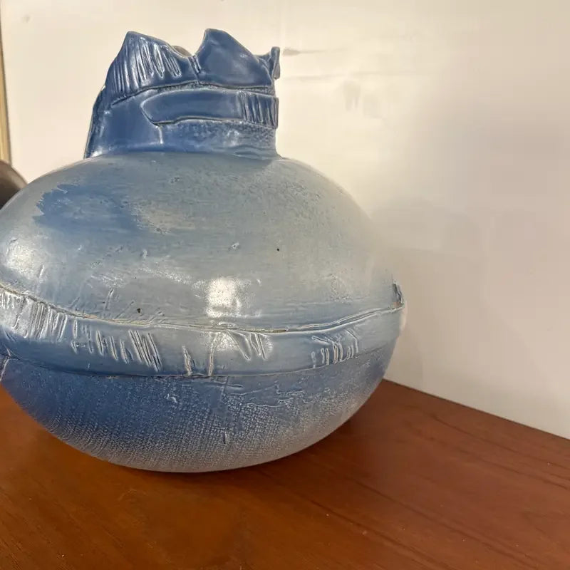Large Ceramic Abstract Blue Vase