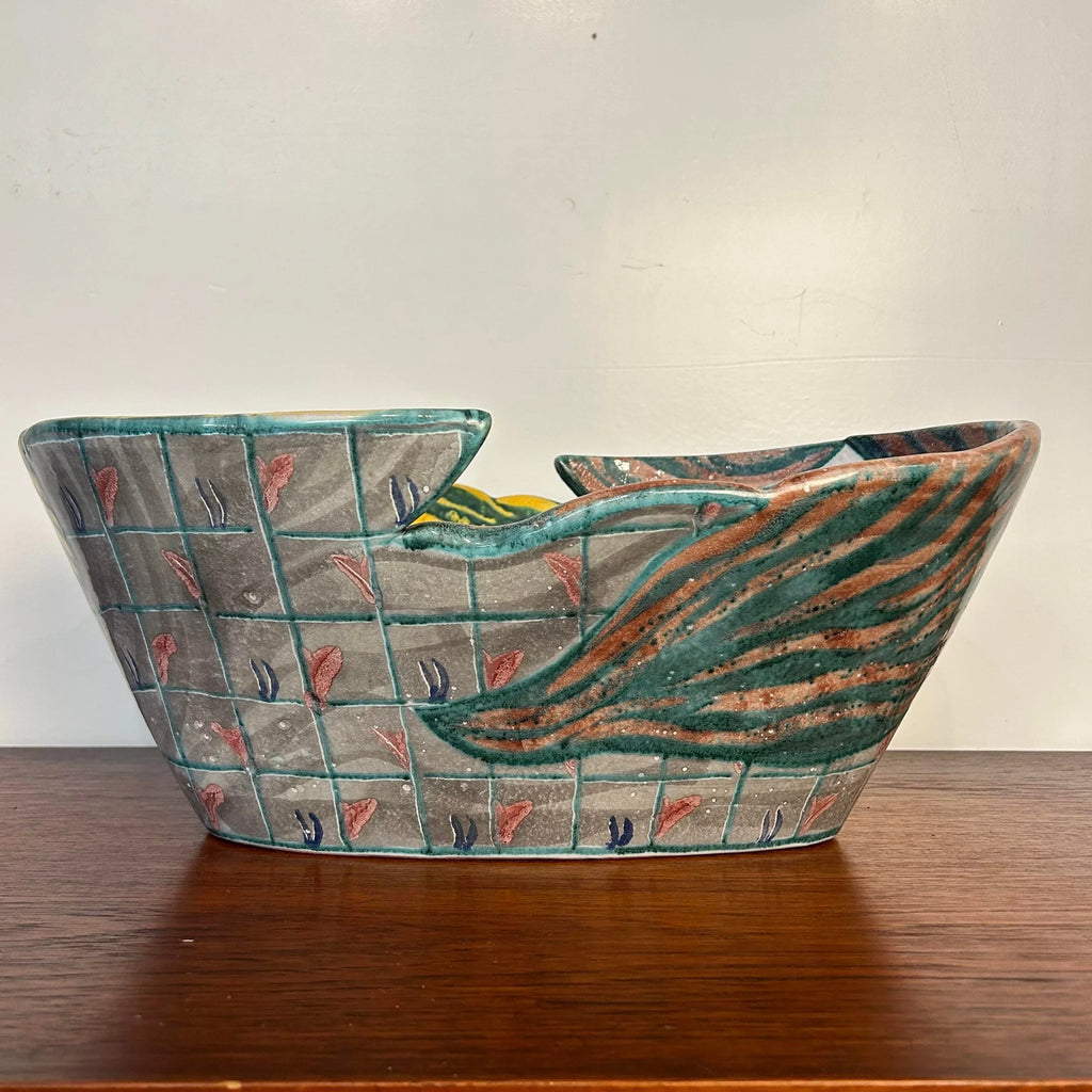 Large Ceramic Bowl Titled “Portrait Bowl” Signed by Andrea Gill