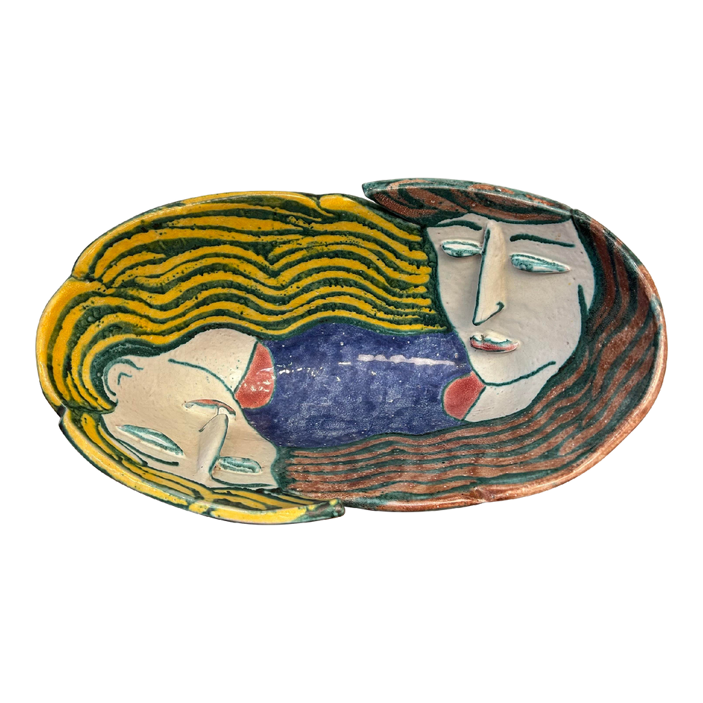 Large Ceramic Bowl Titled “Portrait Bowl” Signed by Andrea Gill