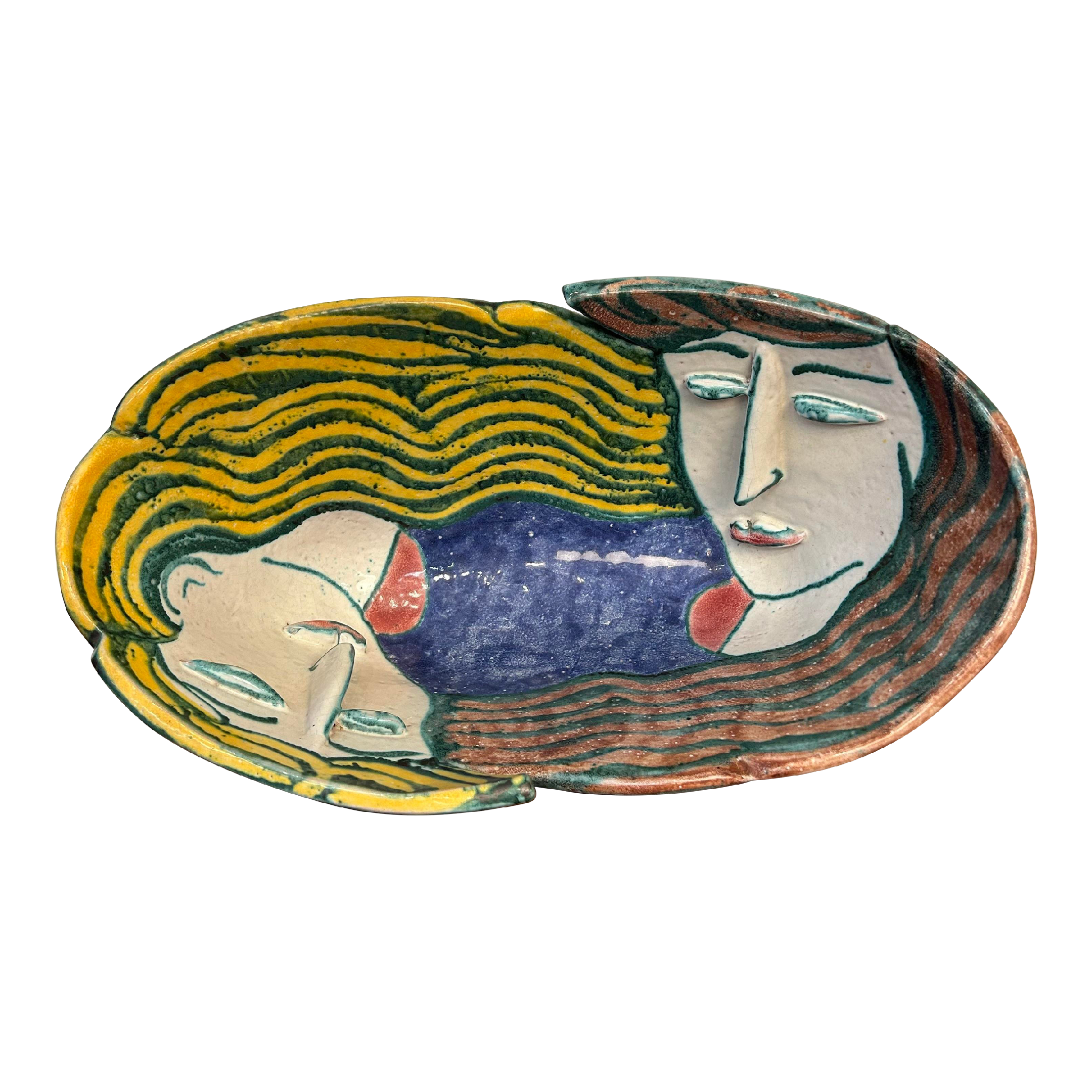 Large Ceramic Bowl Titled “Portrait Bowl” Signed by Andrea Gill
