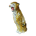 Large Italian Hand-Painted Terracotta Leopard