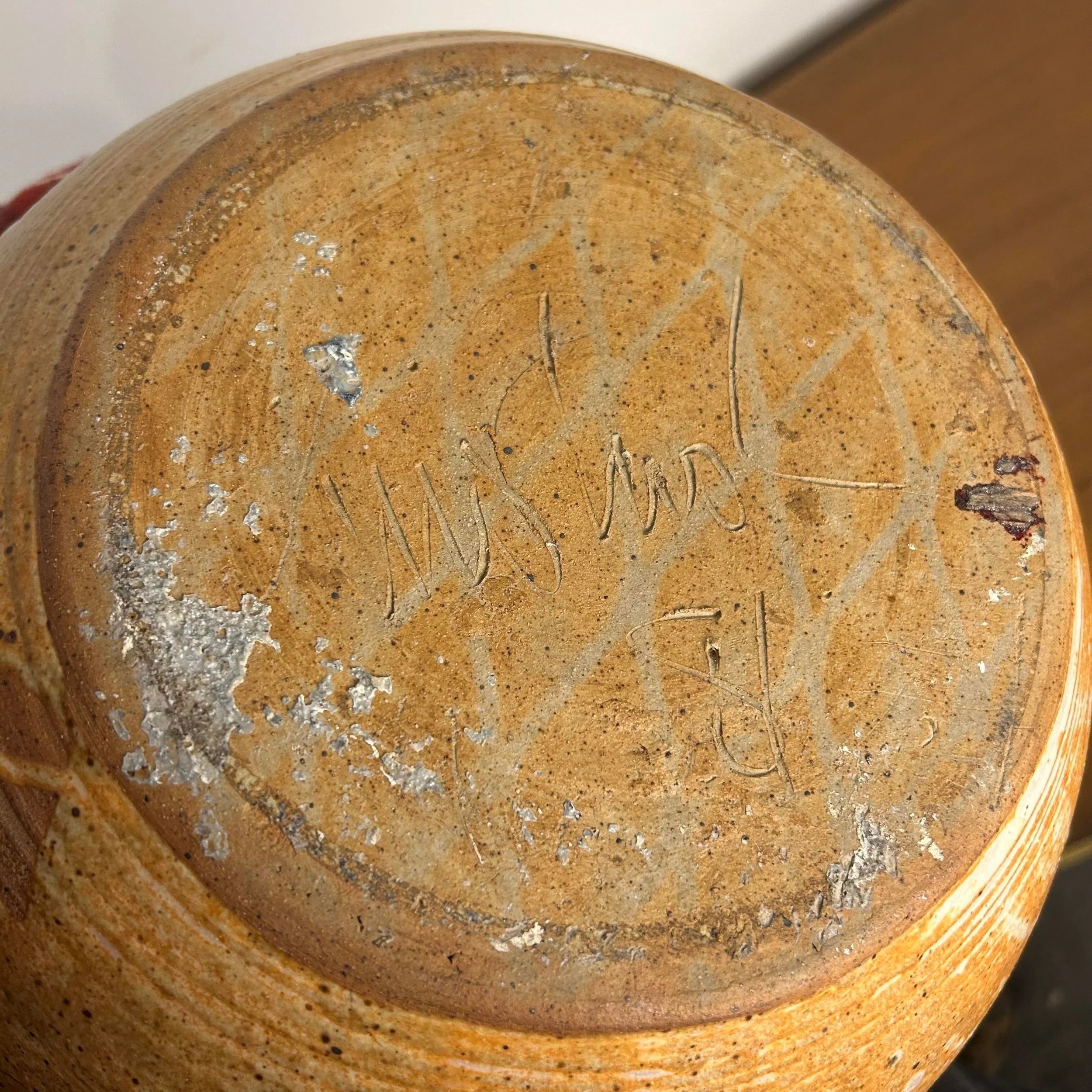 Large Lidded Ceramic Glazed Jar