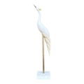 Large Maitland Smith Tessellated Marble Crane Sculpture