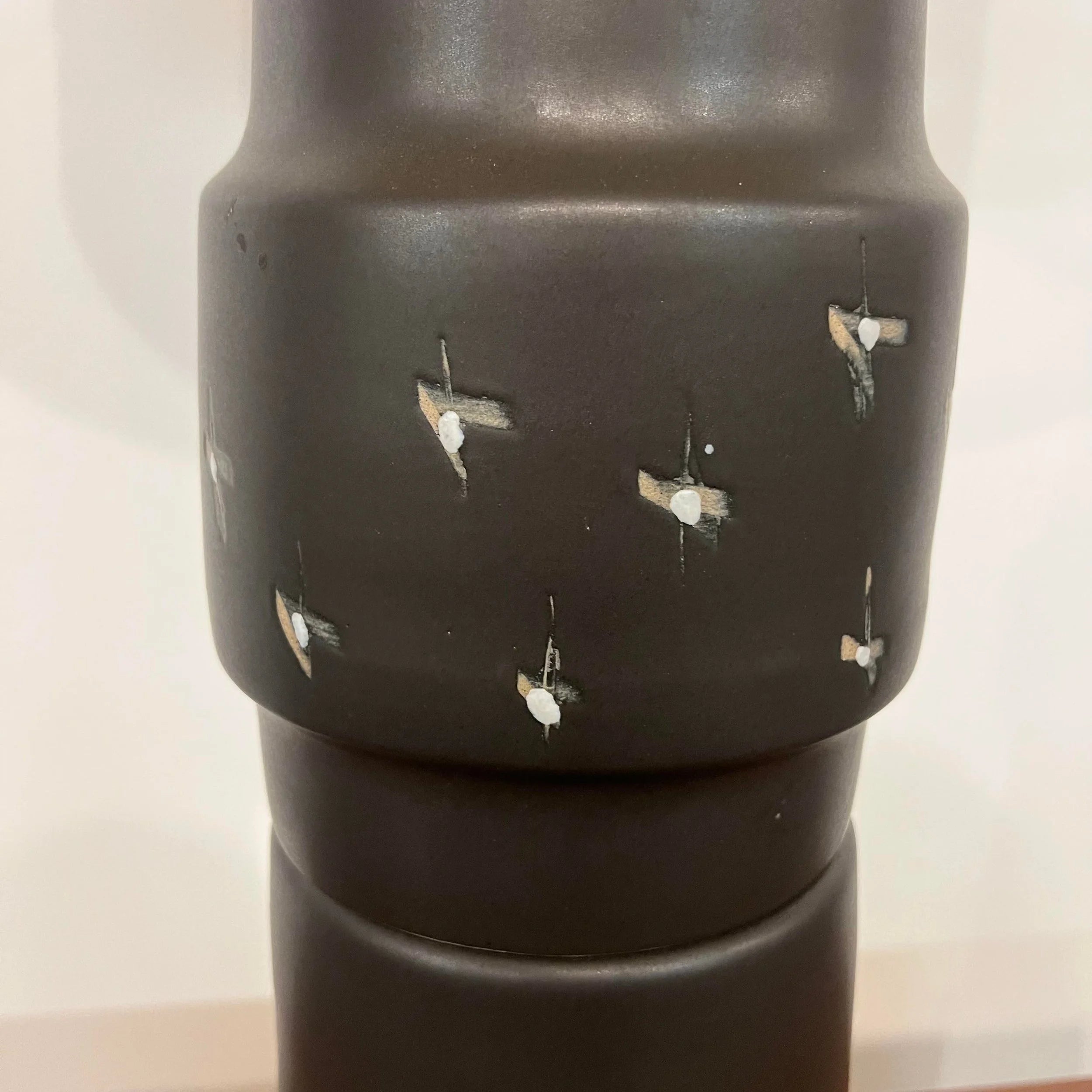 Large Martz Ceramic and Walnut Table Lamp