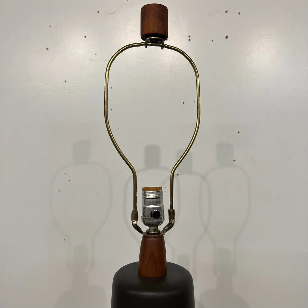 Large Martz Ceramic and Walnut Table Lamp