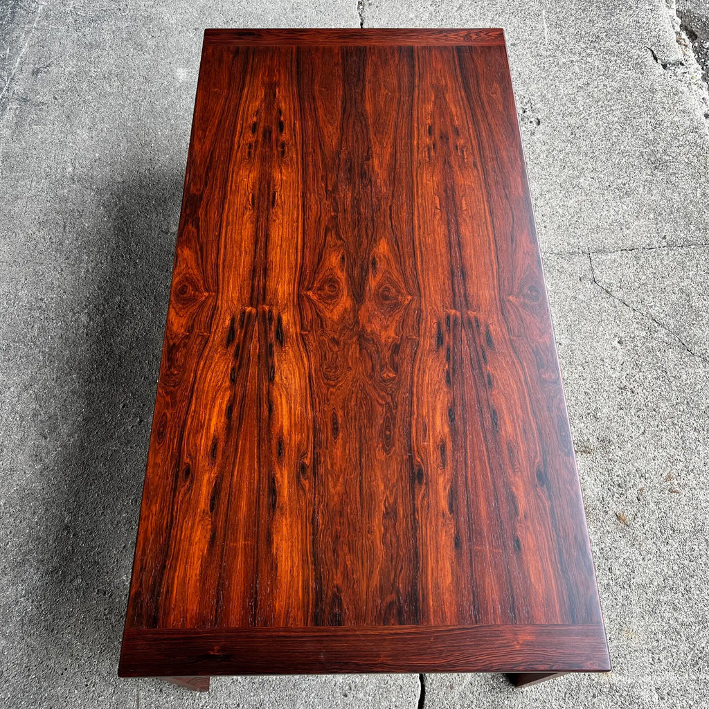 Large Mid-Century Modern Rosewood Coffee Table by Westnofa Bentwood Legs