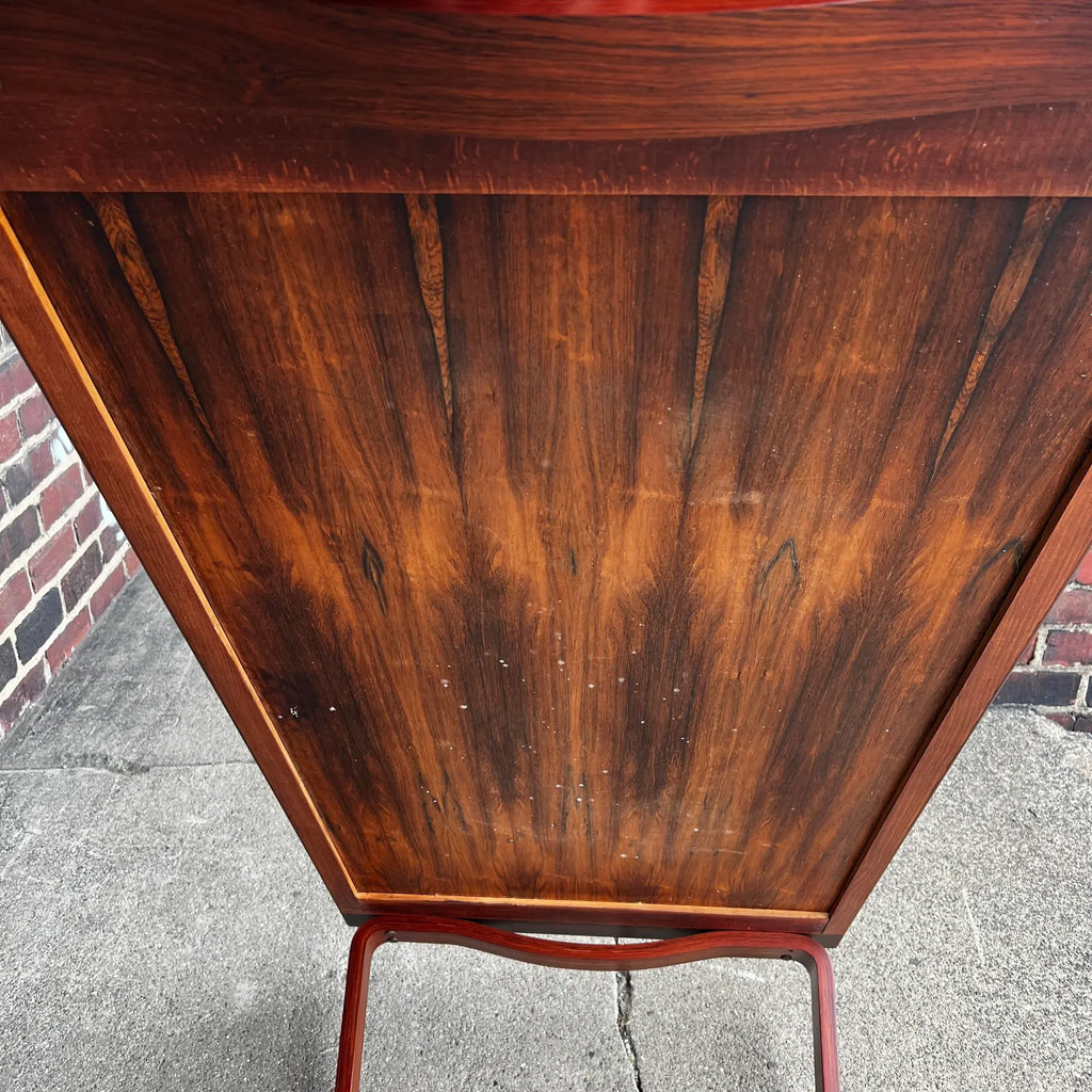 Large Mid-Century Modern Rosewood Coffee Table by Westnofa Bentwood Legs