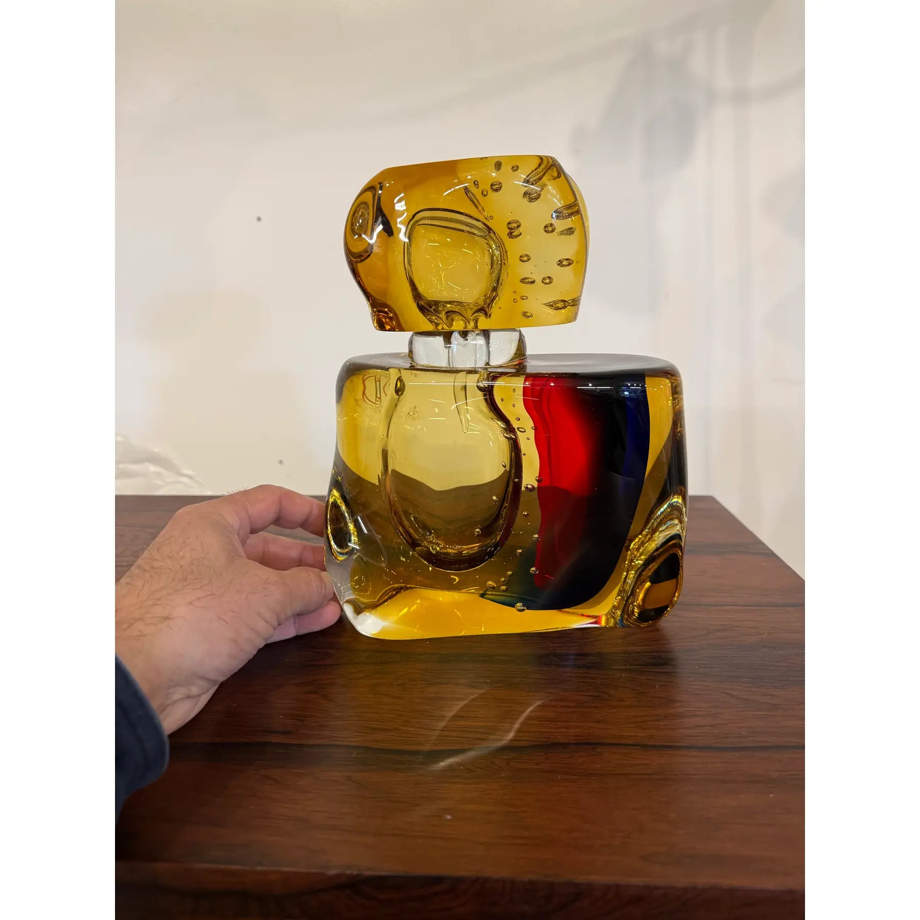 Large Perfume Bottle by Luigi Onesto, Murano, Sommerso, 1970s