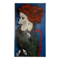 Large Portrait Painting Red Haired Woman