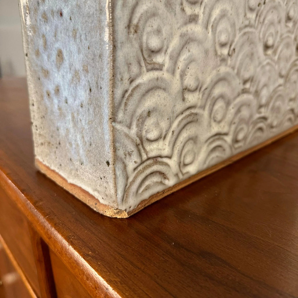 Large Slab-Made Ceramic Floor Vessel Signed