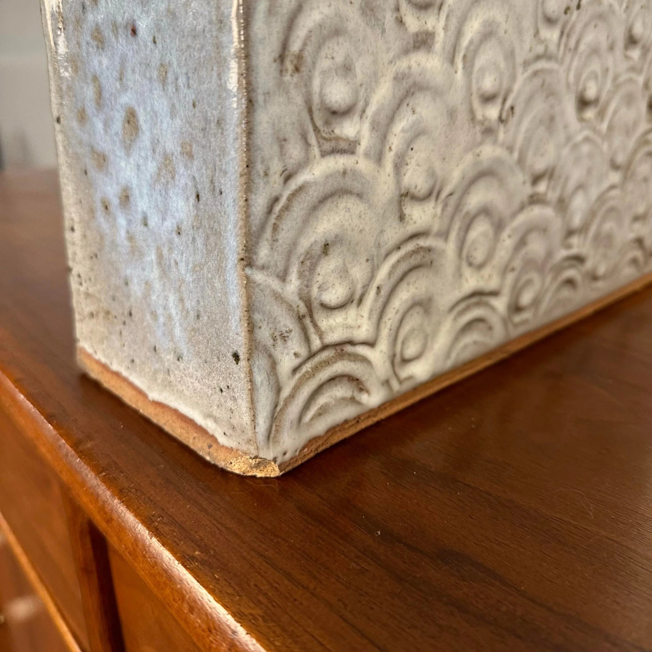 Large Slab-Made Ceramic Floor Vessel Signed