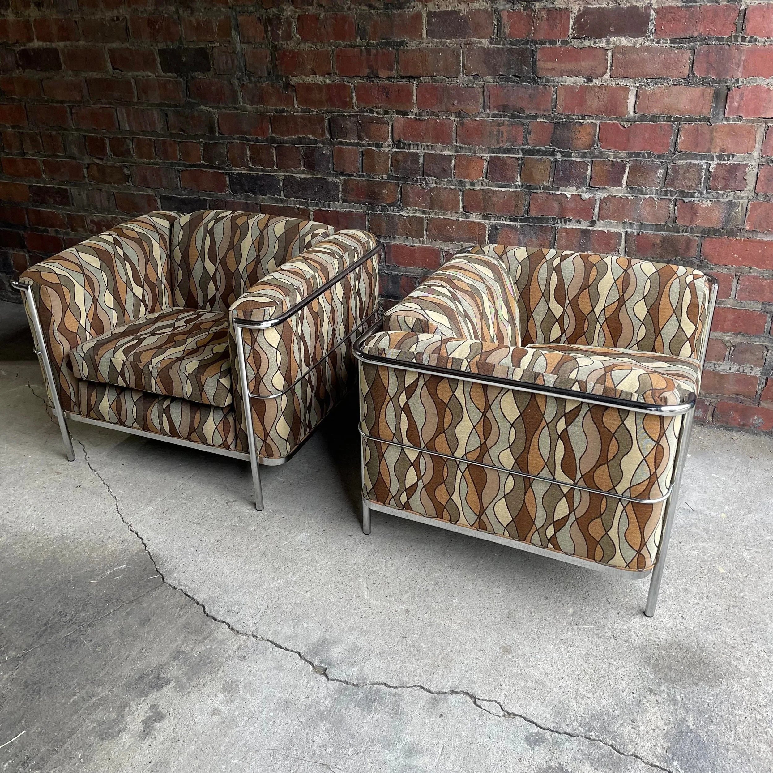 Le Corbusier for Jack Carwright Pair of Lc2 Club Chairs