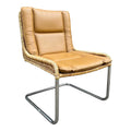 Leather and Rattan Chrome Cantaliver Side Chair Office