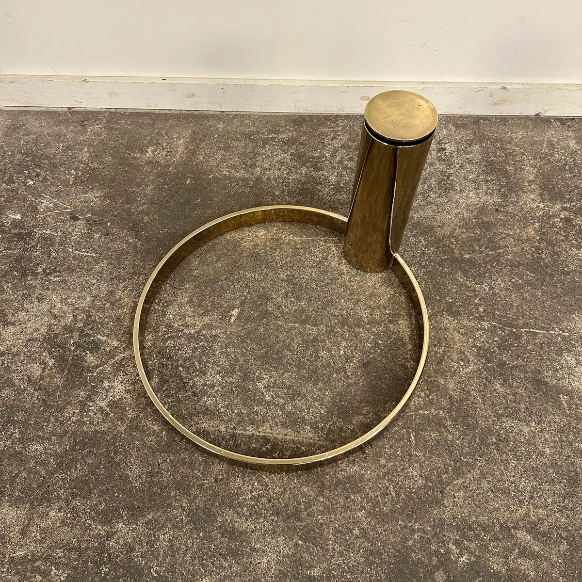 Leon Rosen for Pace Cantilever Brass and Glass Postmodern Coffee Table