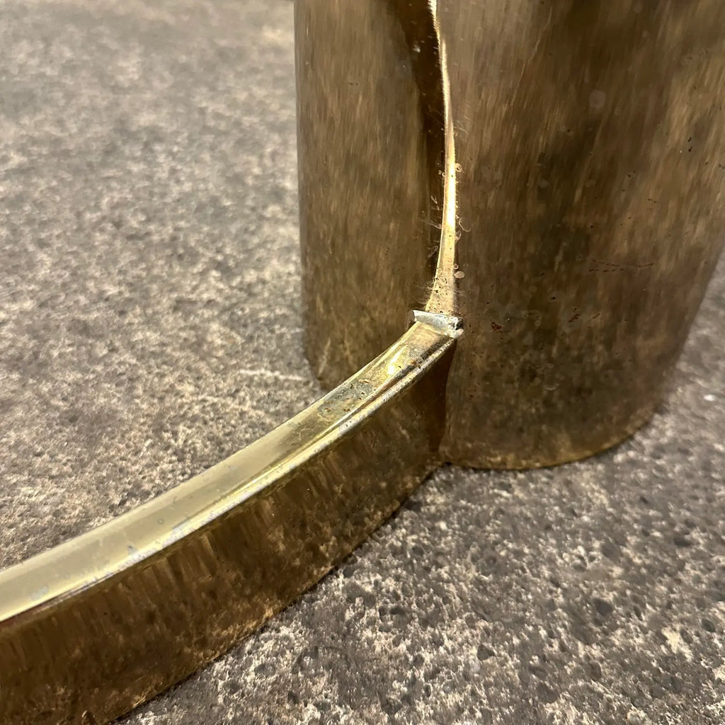 Leon Rosen for Pace Cantilever Brass and Glass Postmodern Coffee Table