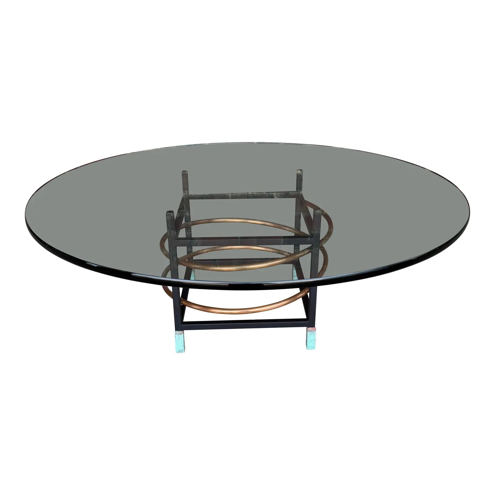 Leon Rosen for Pace Collection Copper and Glass Coffee Table