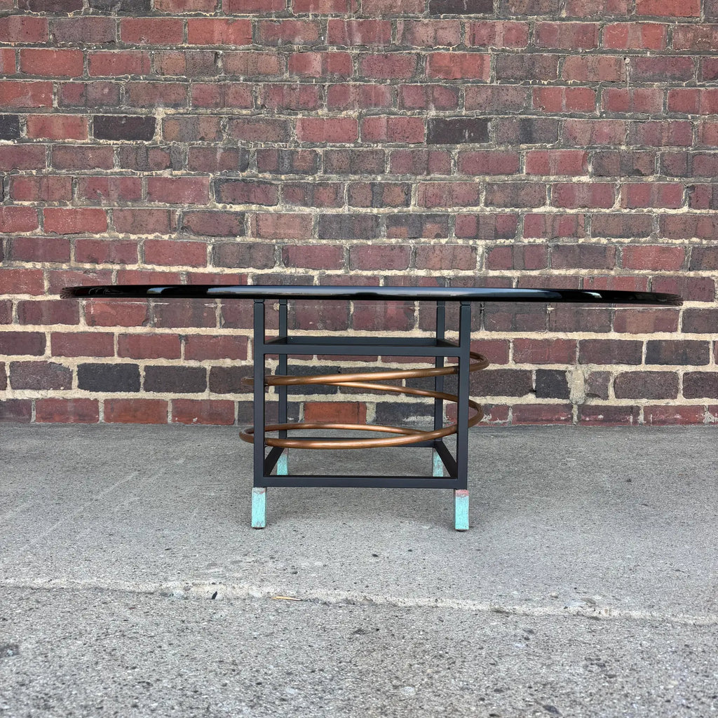 Leon Rosen for Pace Collection Copper and Glass Coffee Table