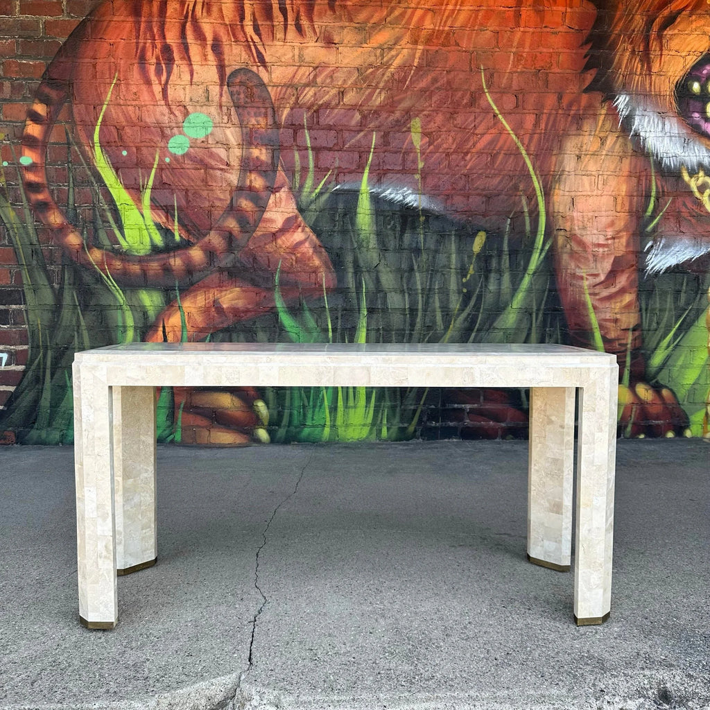Maitland-Smith Tessellated Marble Console Table