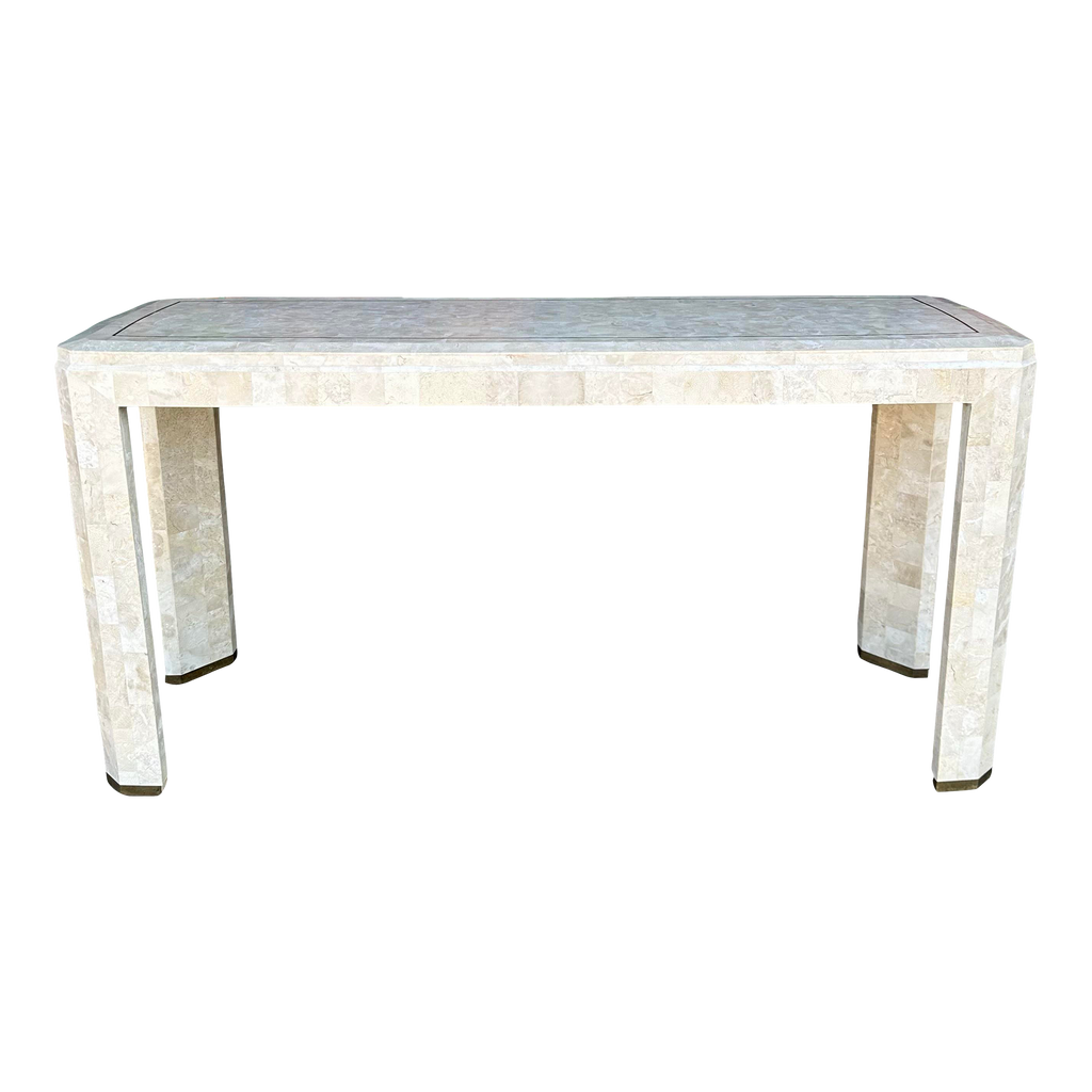 Maitland-Smith Tessellated Marble Console Table