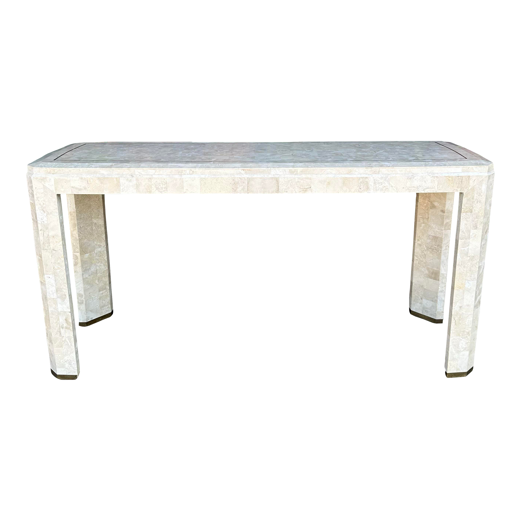Maitland-Smith Tessellated Marble Console Table