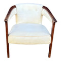 Marden Barrel-Shaped Walnut Occasional Accent Side Chair