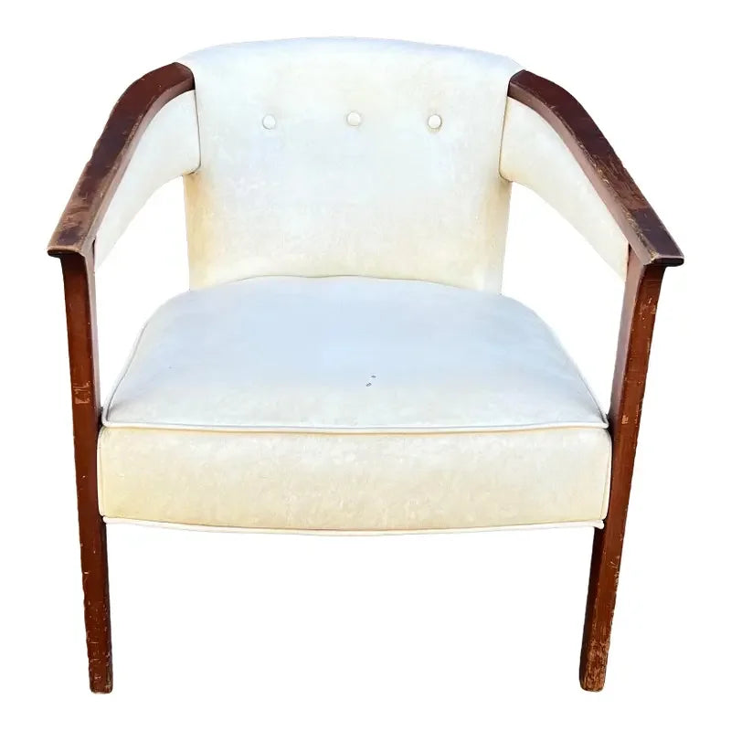 Marden Barrel-Shaped Walnut Occasional Accent Side Chair