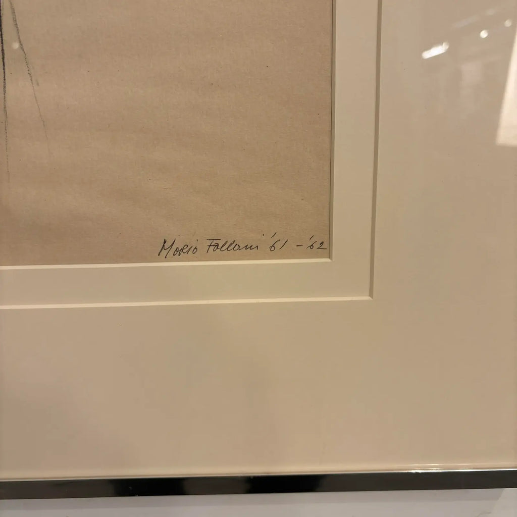 Mario Fallani “Study of Seated Woman” Pencil Drawing