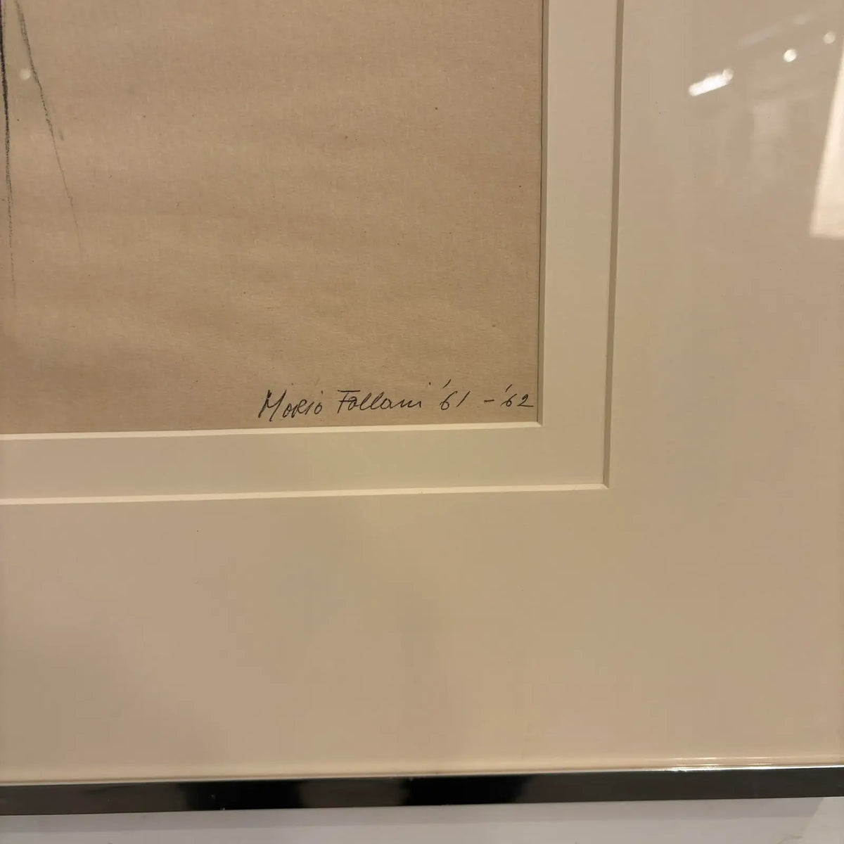 Mario Fallani “Study of Seated Woman” Pencil Drawing