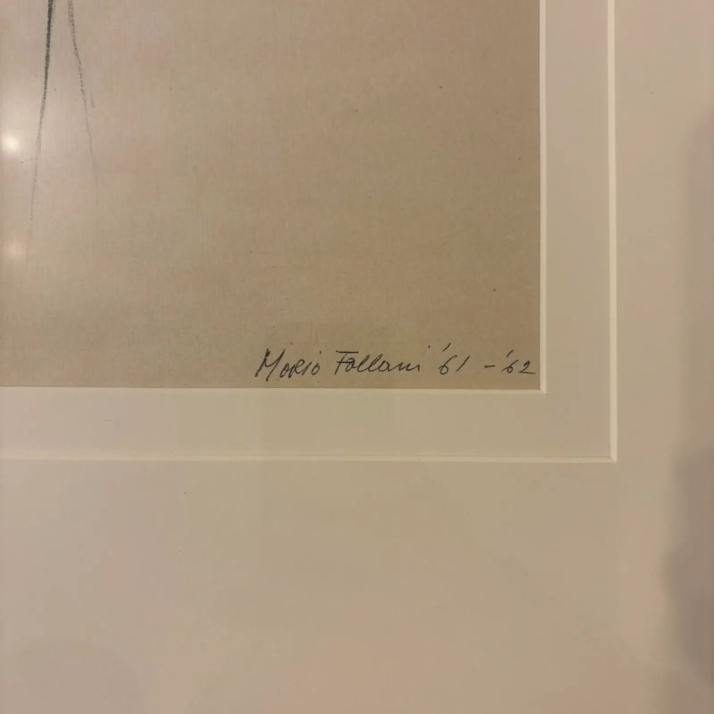Mario Fallani “Study of Seated Woman” Pencil Drawing