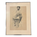 Mario Fallani “Study of Seated Woman” Pencil Drawing