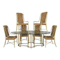 Mastercraft 1970s Brass and Glass Racetrack Dining Set