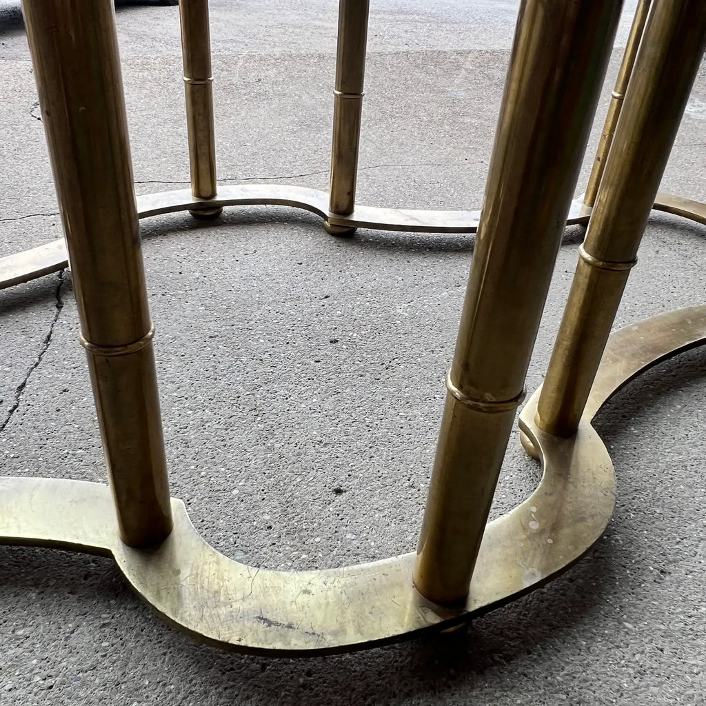 Mastercraft Brass & Glass Dining Table – Racetrack Form