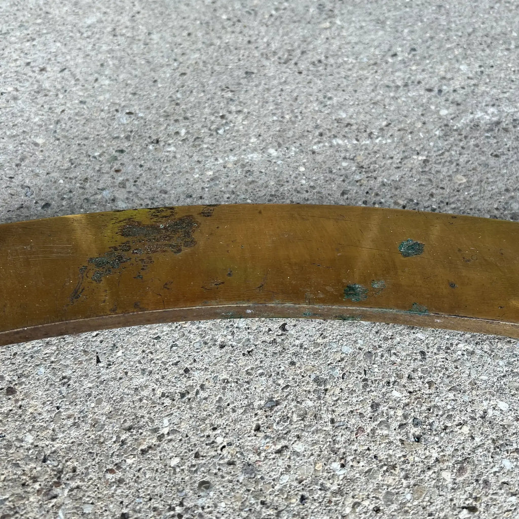Mastercraft Brass & Glass Dining Table – Racetrack Form