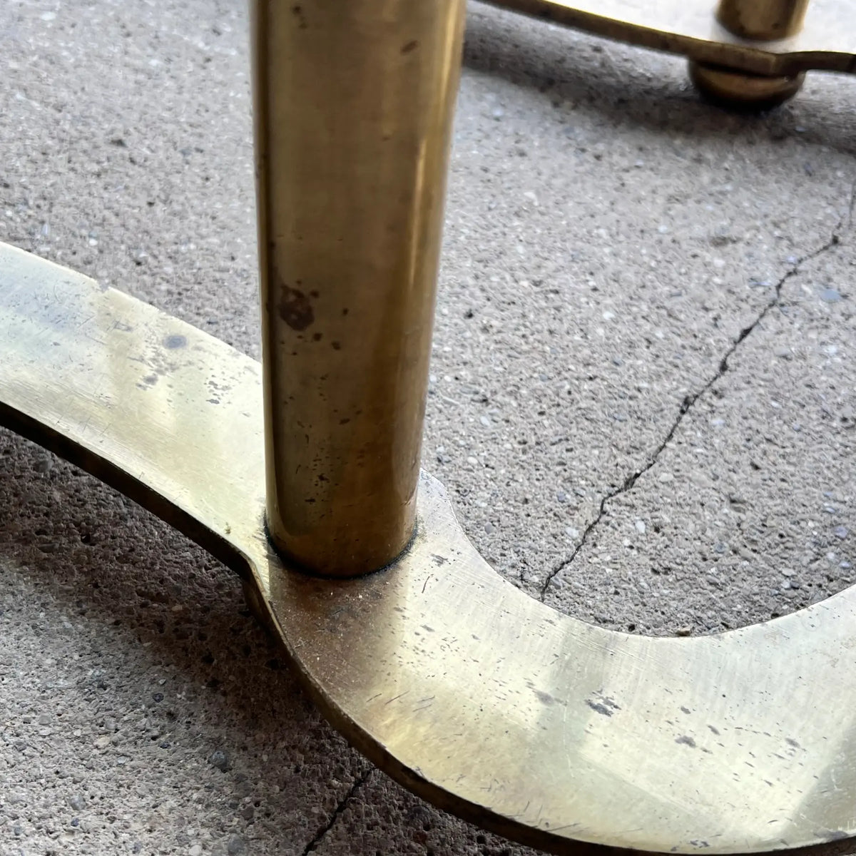 Mastercraft Brass & Glass Dining Table – Racetrack Form