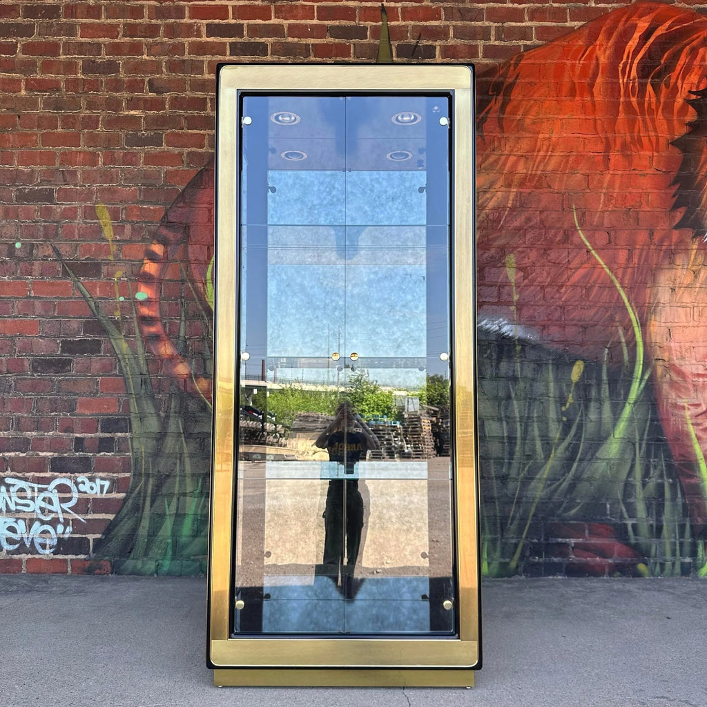 Mastercraft Burnished Brass and Glass Etagere Display Cabinet (2/2)