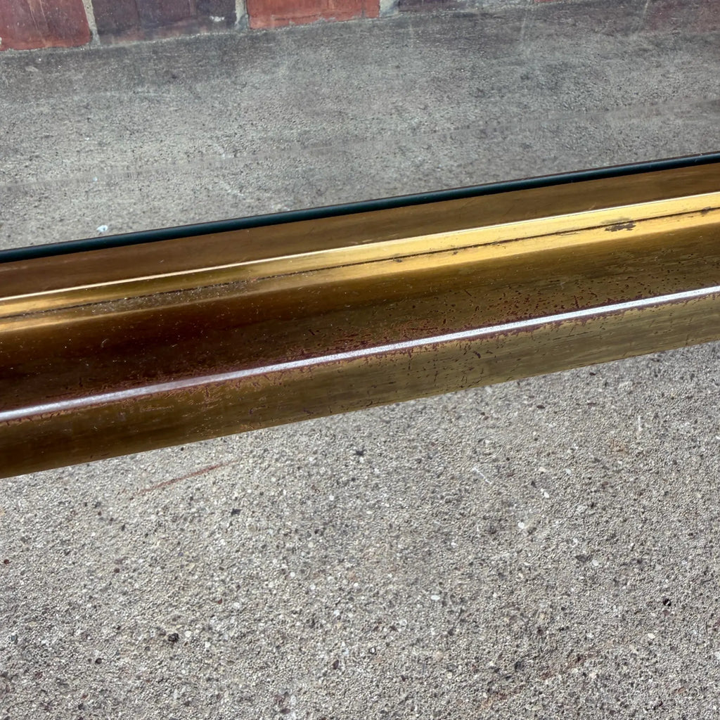 Mastercraft Greek Key Brass and Glass Coffee Table Rectangle