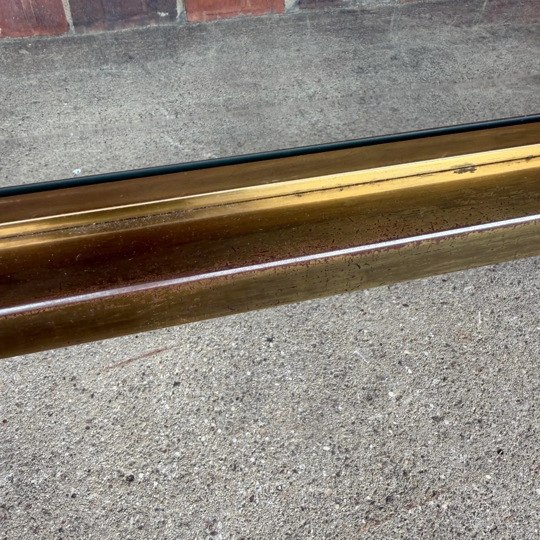 Mastercraft Greek Key Brass and Glass Coffee Table Rectangle